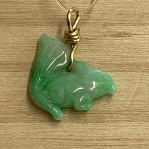 Apple Green Jade Squirrel Pendant